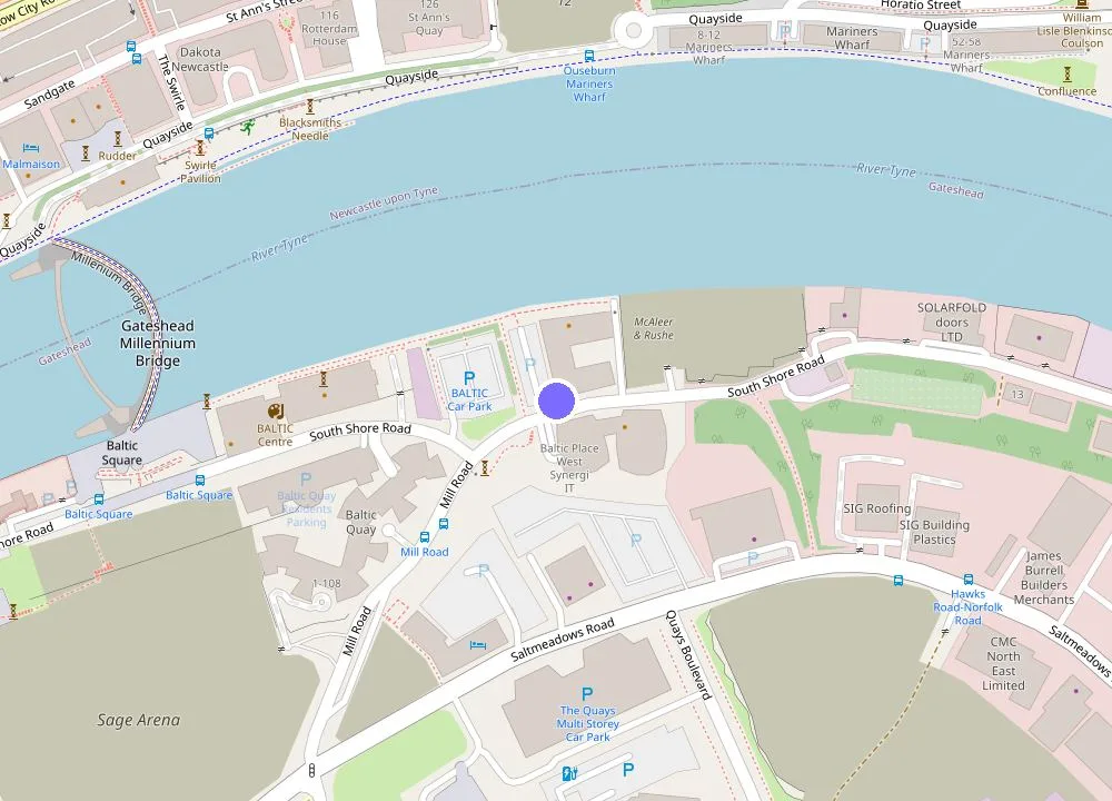 Map: Leonardo Hotel Newcastle Quayside